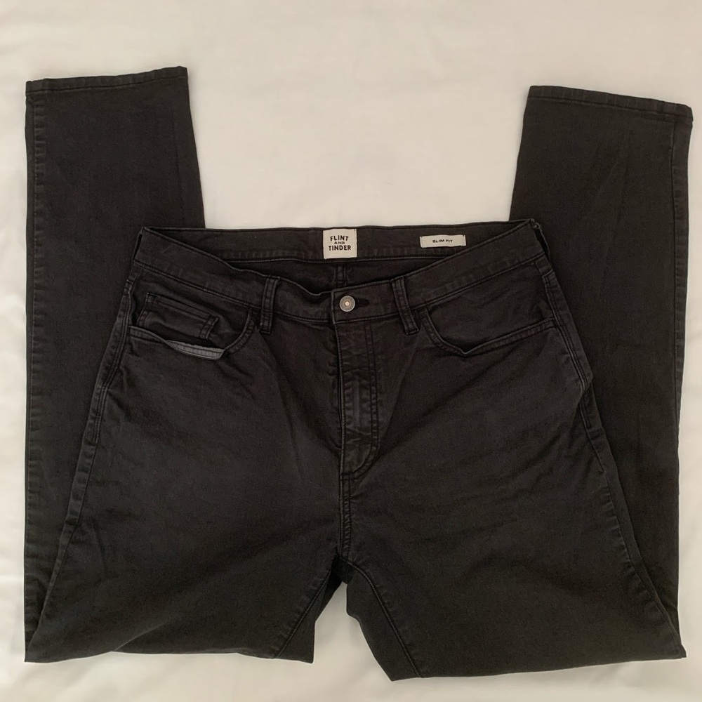 Flint and Tinder | Slim Fit All-American Stretch Denim 34x30 Grayish Black - Picture 2 of 9